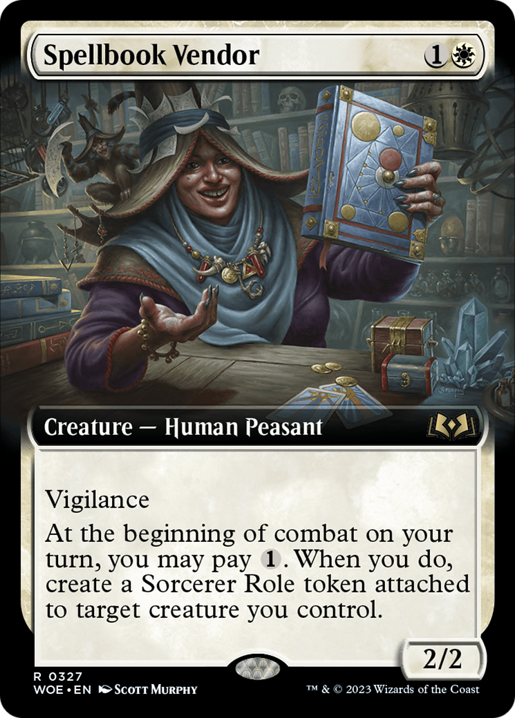 Image of Spellbook Vendor (Extended Art) (WOE-327) - Wilds of Eldraine: (Extended Art)