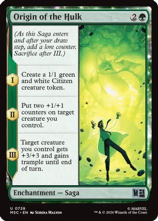 Image of Origin of the Hulk (MSC-728) - Commander: Marvel Super Heroes