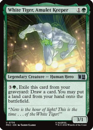Image of White Tiger, Amulet Keeper (MSC-736) - Commander: Marvel Super Heroes Foil