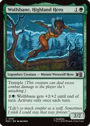 Image of Wolfsbane, Highland Hero (MSC-767) - Commander: Marvel Super Heroes