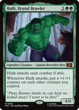 Image of Hulk, Brutal Brawler (MSC-833) - Commander: Marvel Super Heroes Foil