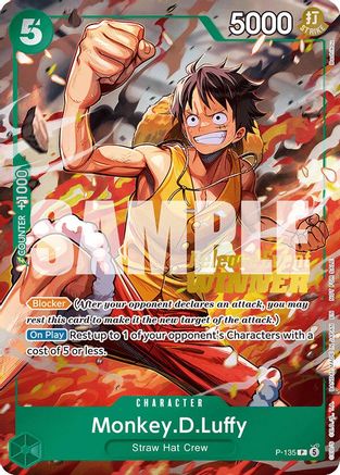 Image of Monkey.D.Luffy (OP16 Release Event Winner) (P-135) - One Piece Promotion Cards Foil