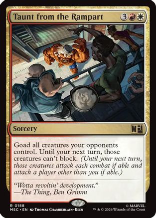 Image of Taunt from the Rampart (Surge Foil) (MSC-188) - Commander: Marvel Super Heroes Foil