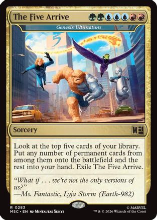 Image of The Five Arrive - Genesis Ultimatum (Surge Foil) (MSC-283) - Commander: Marvel Super Heroes Foil