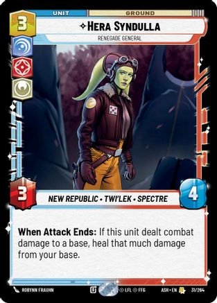 Image of Hera Syndulla - Renegade General (31/264) - Ashes of the Empire