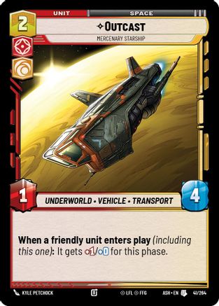 Image of Outcast - Mercenary Starship (41/264) - Ashes of the Empire