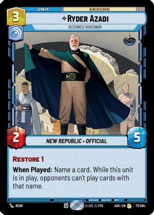 Image of Ryder Azadi - Restored Governor (77/264) - Ashes of the Empire