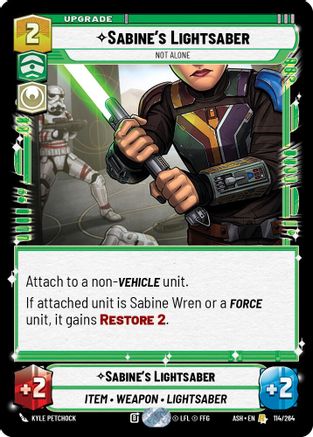 Image of Sabine's Lightsaber - Not Alone (114/264) - Ashes of the Empire
