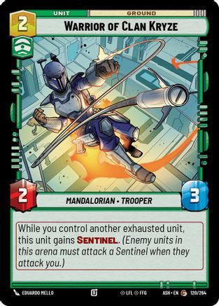 Image of Warrior of Clan Kryze (120/264) - Ashes of the Empire