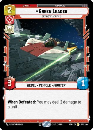 Image of Green Leader - Crynyd's Sacrifice (153/264) - Ashes of the Empire