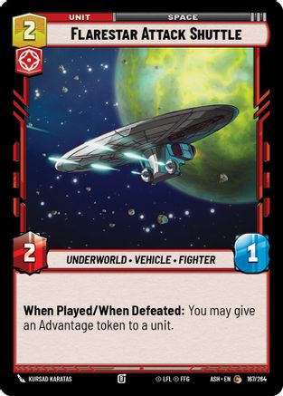 Image of Flarestar Attack Shuttle (167/264) - Ashes of the Empire