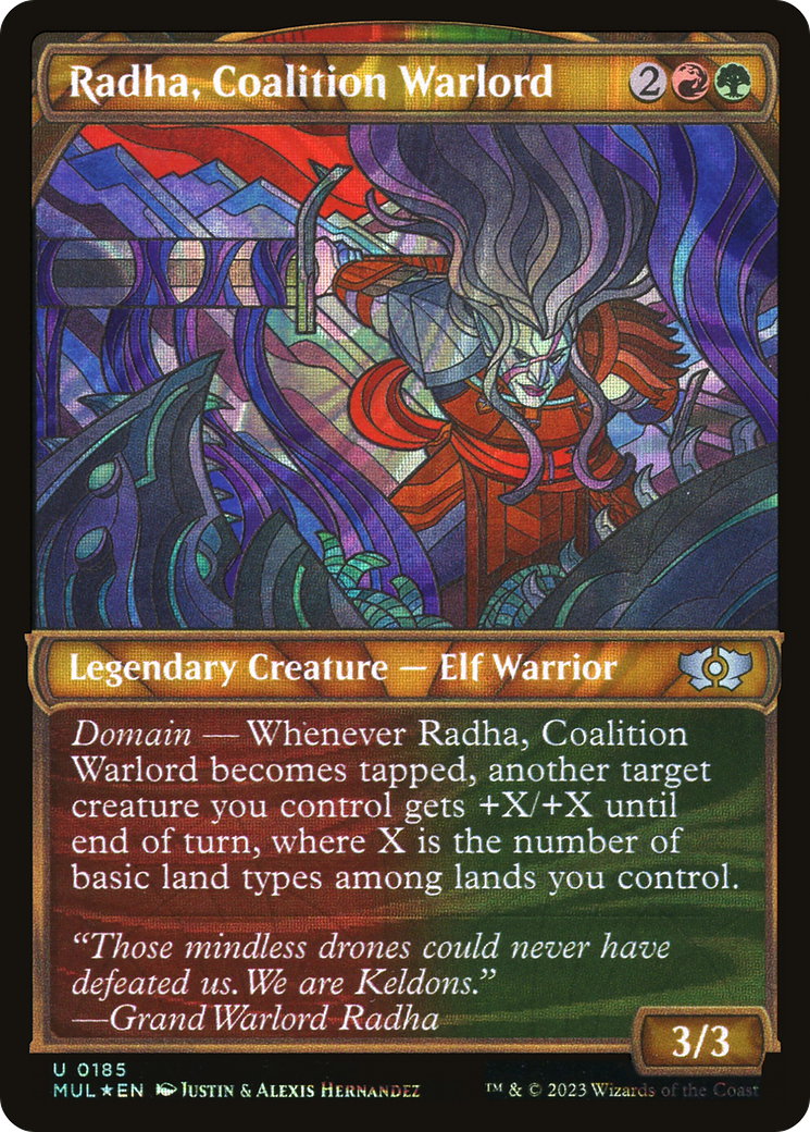 Image of Radha, Coalition Warlord (Halo Foil) (MUL-185) - Multiverse Legends: (Showcase) Foil