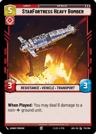 Image of StarFortress Heavy Bomber (174/264) - Ashes of the Empire