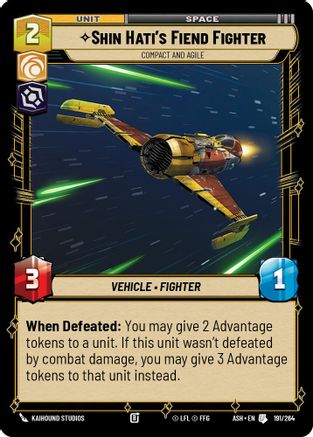 Image of Shin Hati's Fiend Fighter - Compact and Agile (191/264) - Ashes of the Empire