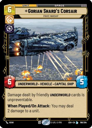 Image of Gorian Shard's Corsair - Pirate Warship (196/264) - Ashes of the Empire