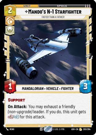 Image of Mando's N-1 Starfighter - Faster than a Fathier (203/264) - Ashes of the Empire