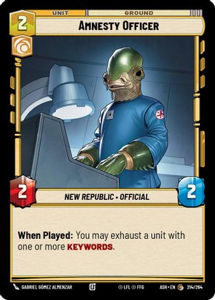 Image of Amnesty Officer (214/264) - Ashes of the Empire