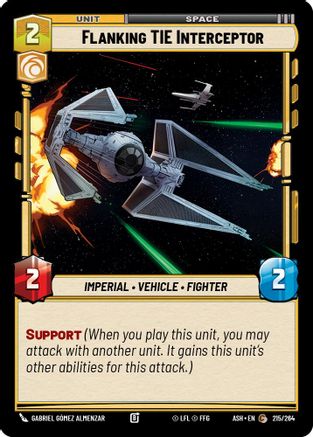 Image of Flanking TIE Interceptor (215/264) - Ashes of the Empire