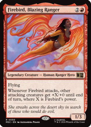 Image of Firebird, Blazing Ranger (Surge Foil) (MSC-050) - Commander: Marvel Super Heroes Foil
