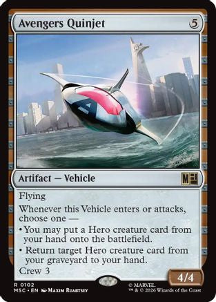Image of Avengers Quinjet (Surge Foil) (MSC-102) - Commander: Marvel Super Heroes Foil