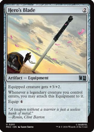 Image of Hero's Blade (Surge Foil) (MSC-201) - Commander: Marvel Super Heroes Foil