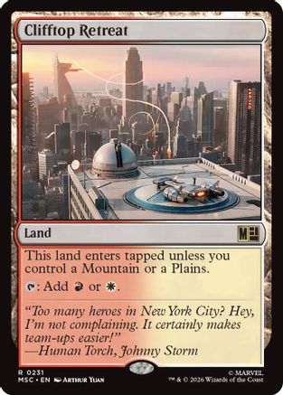 Image of Clifftop Retreat (Surge Foil) (MSC-231) - Commander: Marvel Super Heroes Foil