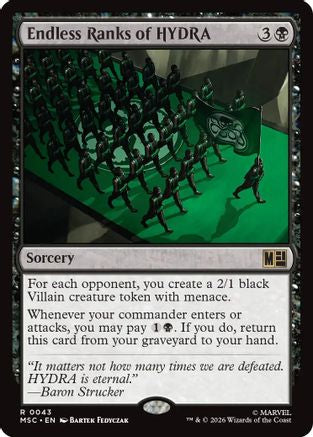 Image of Endless Ranks of HYDRA (Surge Foil) (MSC-043) - Commander: Marvel Super Heroes Foil