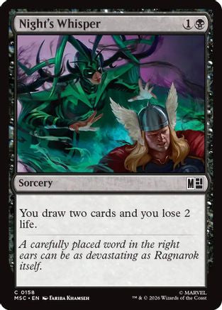 Image of Night's Whisper (Surge Foil) (MSC-158) - Commander: Marvel Super Heroes Foil
