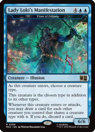 Image of Lady Loki's Manifestation - Titan of Littjara (Surge Foil) (MSC-280) - Commander: Marvel Super Heroes Foil