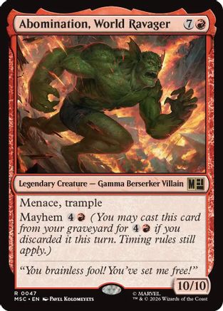 Image of Abomination, World Ravager (Surge Foil) (MSC-047) - Commander: Marvel Super Heroes Foil