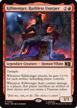 Image of Killmonger, Ruthless Usurper (Surge Foil) (MSC-053) - Commander: Marvel Super Heroes Foil