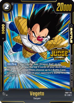 Image of Vegeta (Judge Pack (Event Judge) 05) (FB07-116) - Tournament and Championship Promos Holofoil