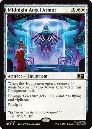 Image of Midnight Angel Armor (Surge Foil) (MSC-022) - Commander: Marvel Super Heroes Foil
