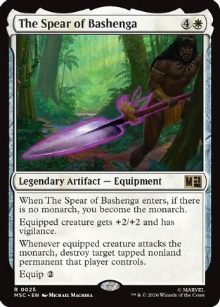 Image of The Spear of Bashenga (Surge Foil) (MSC-025) - Commander: Marvel Super Heroes Foil