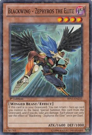 Image of Blackwing - Zephyros the Elite (Starfoil) (BP01-EN215) - Battle Pack: Epic Dawn Unlimited