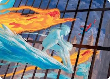 Image of Iceman and Firestar Art Card (AAMSH-045) - Art Series: Marvel Super Heroes