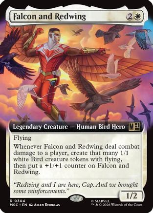 Image of Falcon and Redwing (Extended Art) (MSC-304) - Commander: Marvel Super Heroes