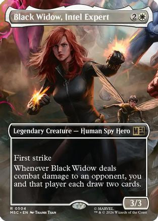 Image of Black Widow, Intel Expert (Borderless) (MSC-504) - Commander: Marvel Super Heroes Foil