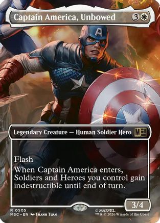 Image of Captain America, Unbowed (Borderless) (MSC-505) - Commander: Marvel Super Heroes Foil