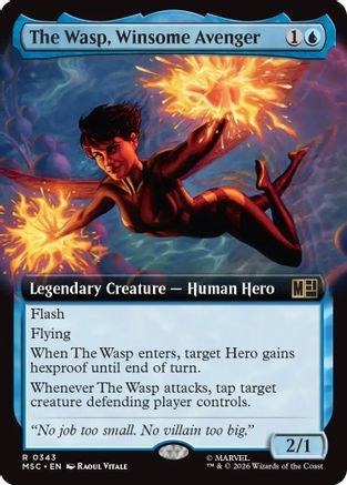 Image of The Wasp, Winsome Avenger (Extended Art) (MSC-343) - Commander: Marvel Super Heroes Foil