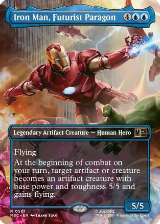 Image of Iron Man, Futurist Paragon (Borderless) (MSC-501) - Commander: Marvel Super Heroes