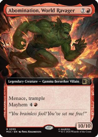 Image of Abomination, World Ravager (Extended Art) (MSC-355) - Commander: Marvel Super Heroes