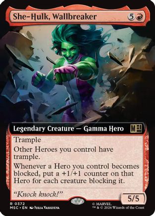 Image of She-Hulk, Wallbreaker (Extended Art) (MSC-372) - Commander: Marvel Super Heroes