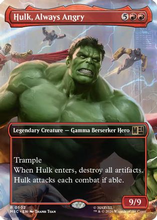 Image of Hulk, Always Angry (Borderless) (MSC-502) - Commander: Marvel Super Heroes Foil
