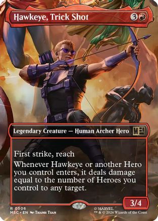 Image of Hawkeye, Trick Shot (Borderless) (MSC-506) - Commander: Marvel Super Heroes