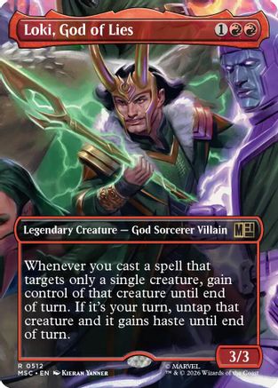 Image of Loki, God of Lies (Borderless) (MSC-512) - Commander: Marvel Super Heroes
