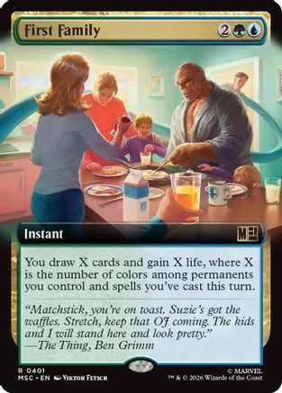 Image of First Family (Extended Art) (MSC-401) - Commander: Marvel Super Heroes Foil