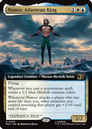 Image of Namor, Atlantean King (Extended Art) (MSC-409) - Commander: Marvel Super Heroes Foil