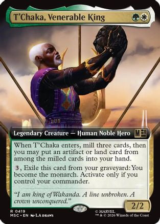 Image of T'Chaka, Venerable King (Extended Art) (MSC-419) - Commander: Marvel Super Heroes