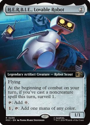 Image of H.E.R.B.I.E., Lovable Robot (Extended Art) (MSC-436) - Commander: Marvel Super Heroes Foil